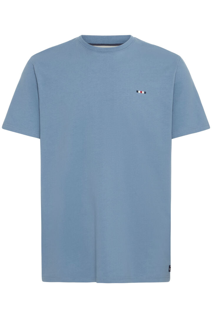 Tee shirt basic logo poitrine bleu mer FQ1924