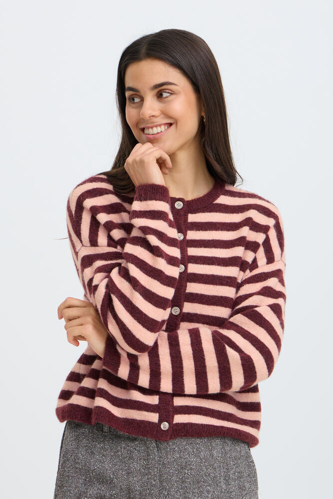 Cardigan rayé rose Fransa
