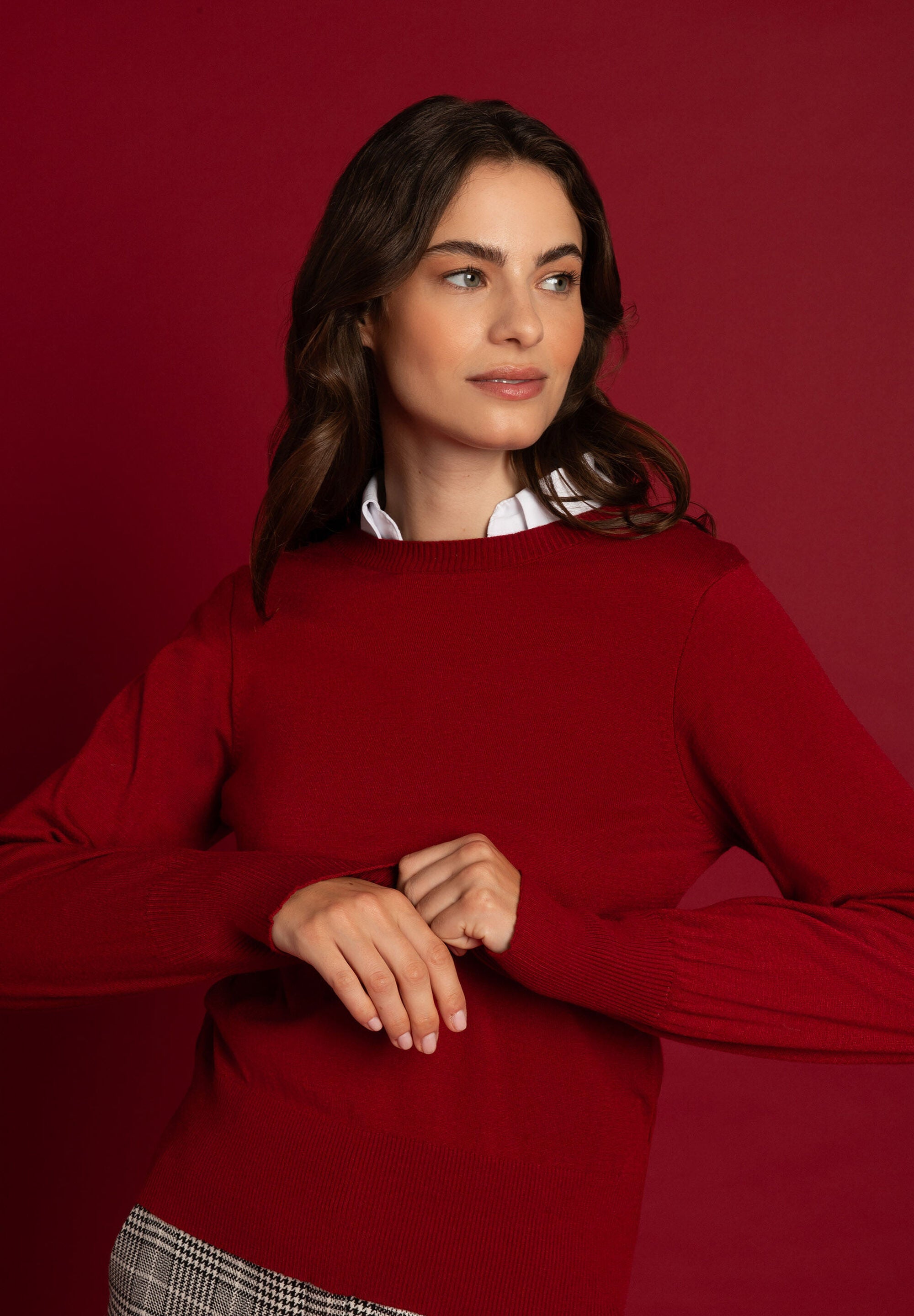 Pull en maille fine rouge MORE & MORE