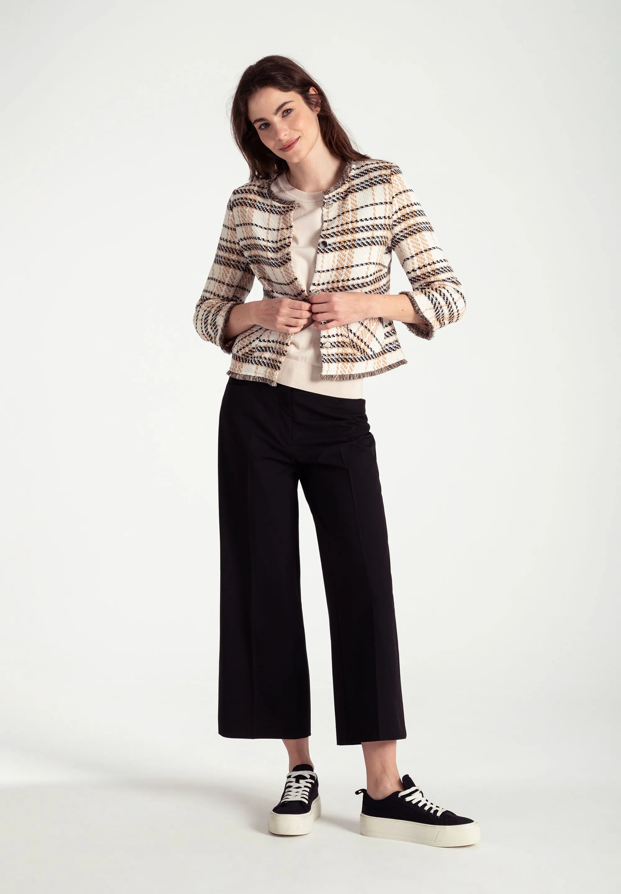 Veste bouclée à carreaux MORE & MORE