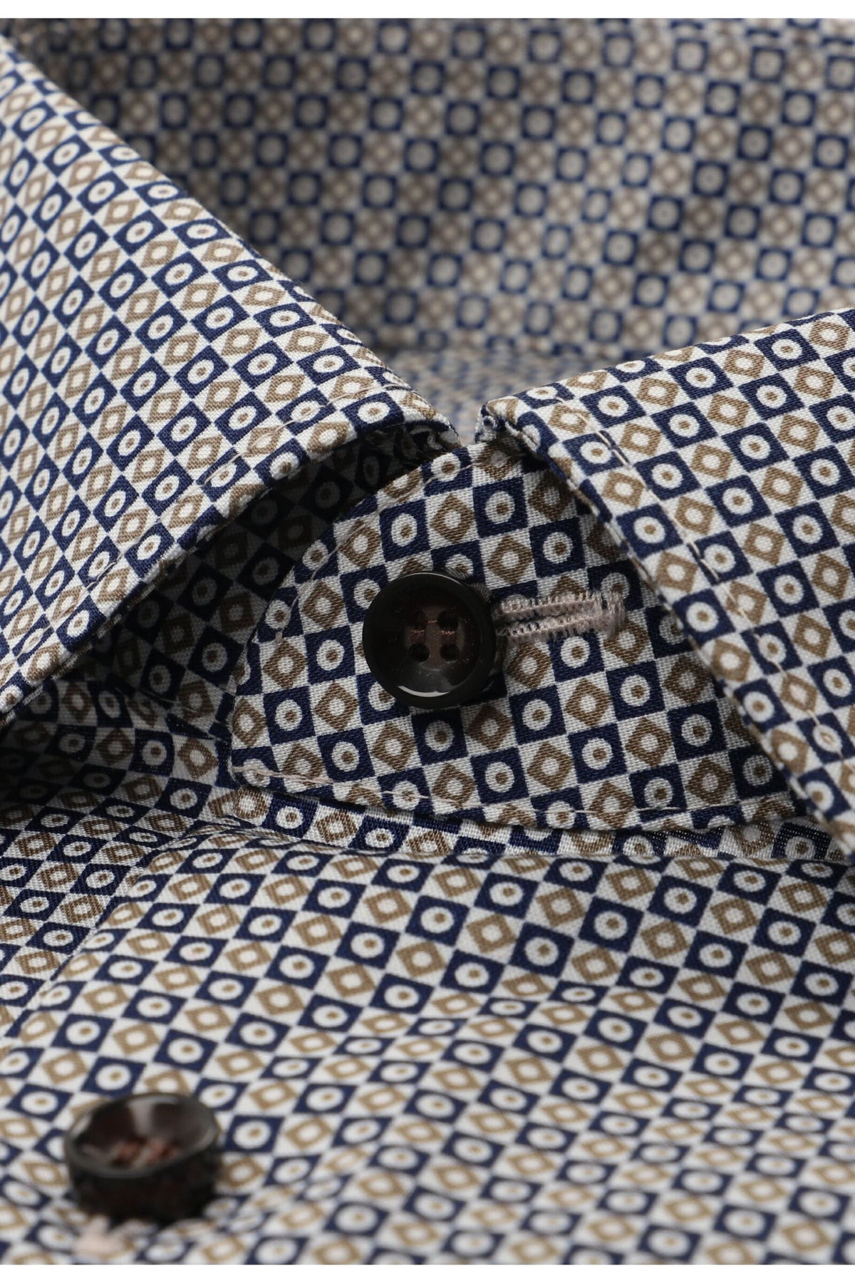 Chemise imprimée beige et marine Marvelis