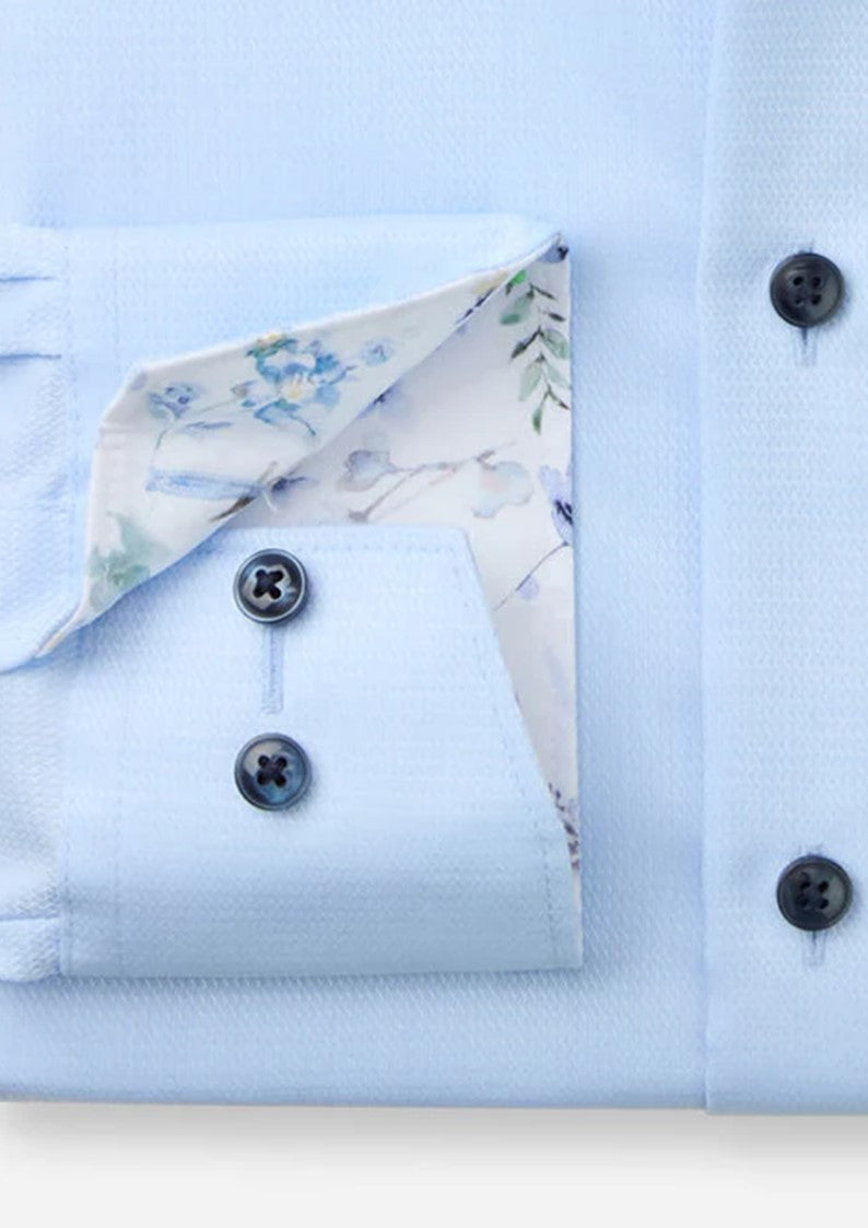 Chemise unie imprimé fleuri col et poignet OLYMP