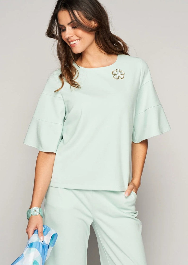 Blouse manches froncées Green Ice