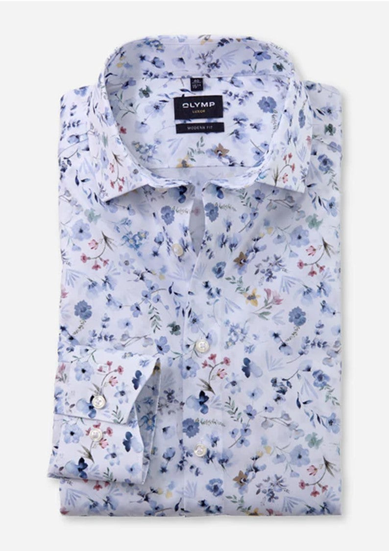 Chemise imprimé fleur coupe droite OLYMP