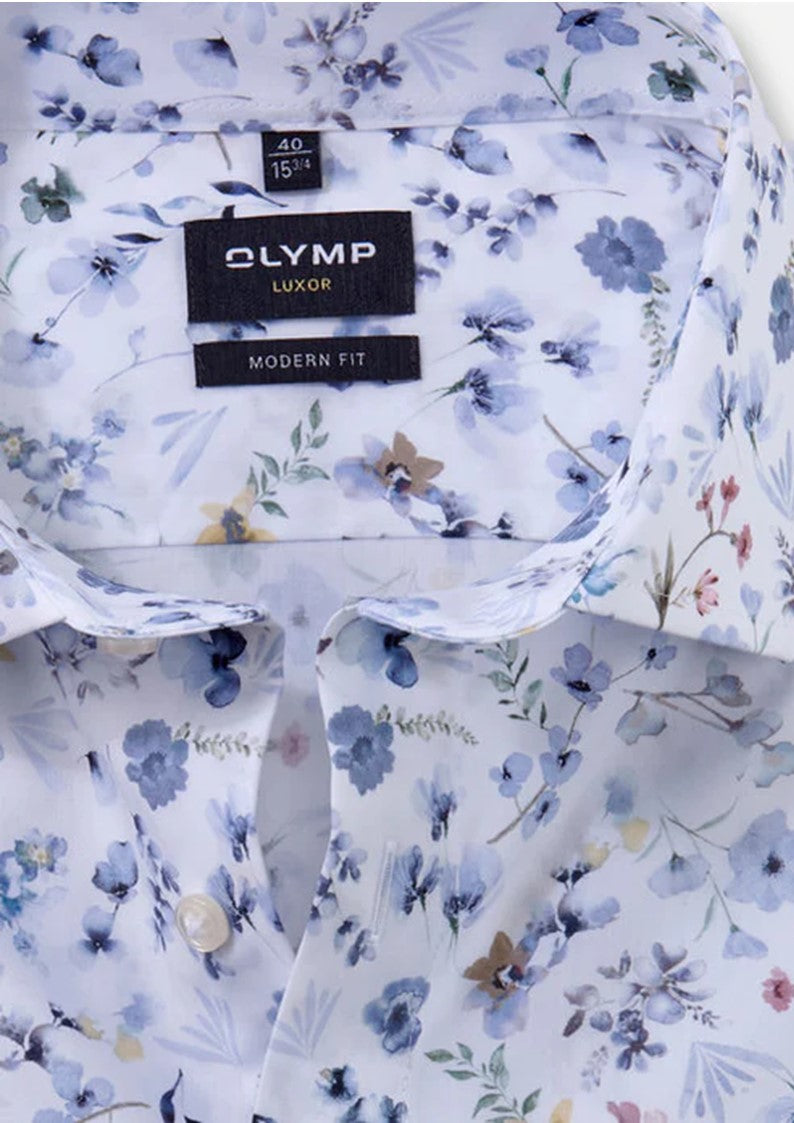 Chemise imprimé fleur coupe droite OLYMP