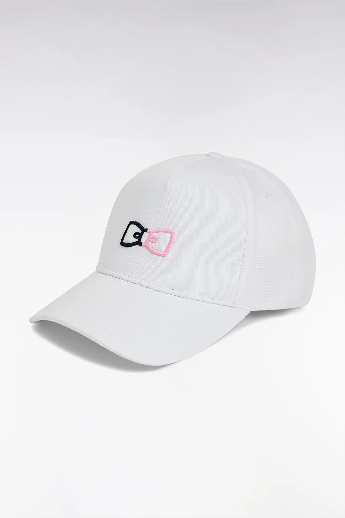 Casquette unie en coton blanc broderies bicolores EDEN PARK