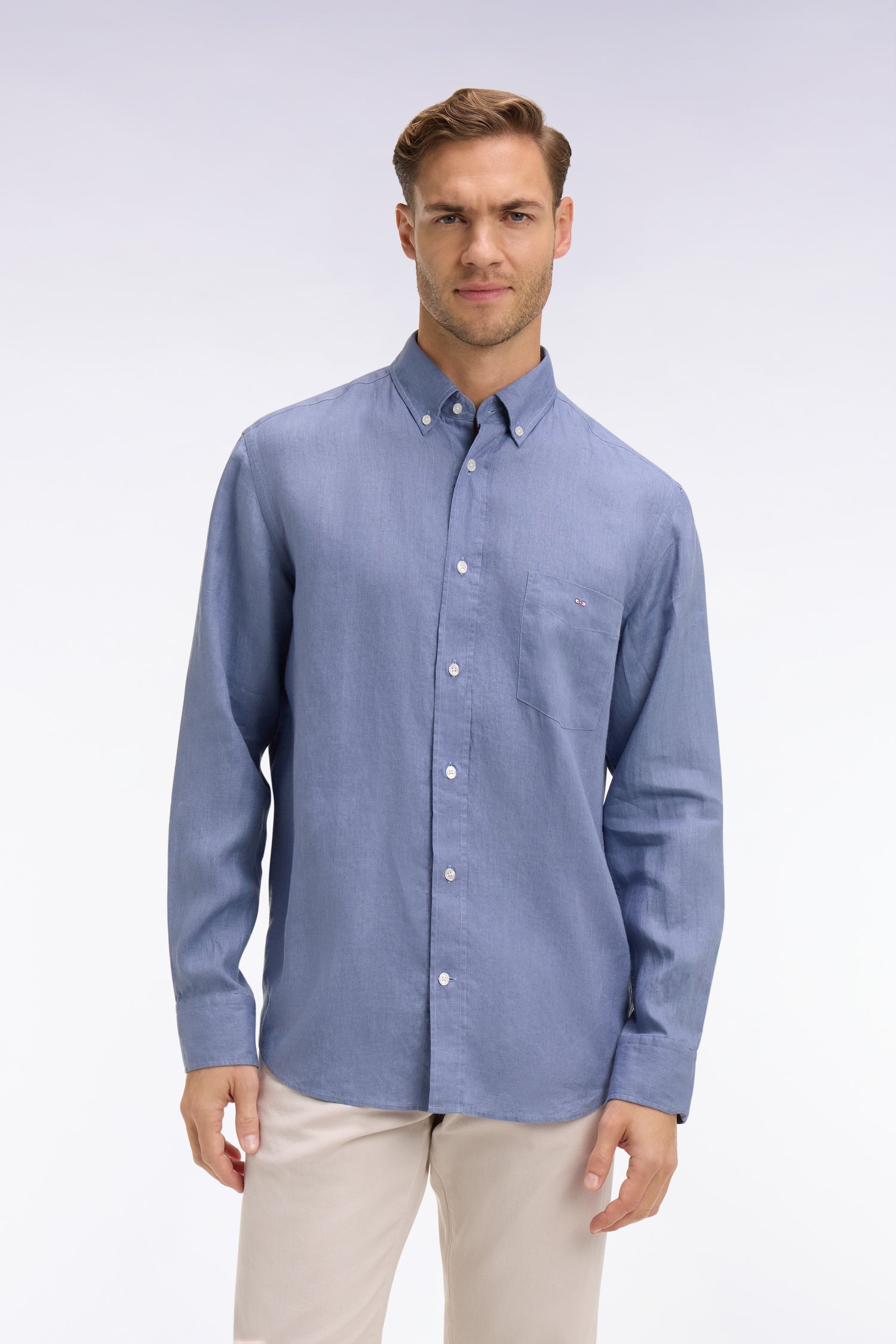Chemise en lin bleu EDEN PARK
