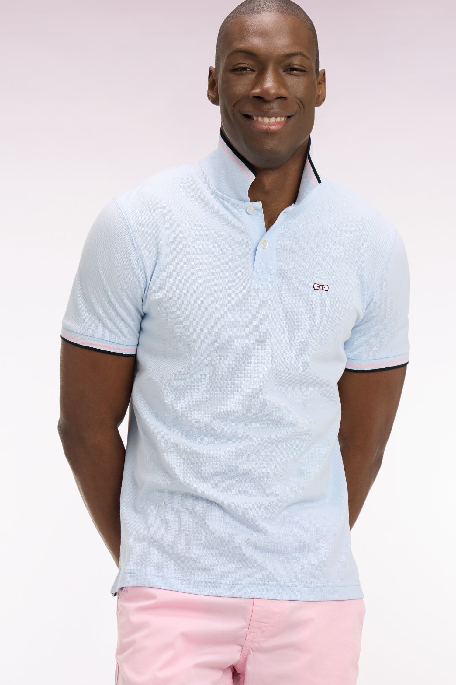 Polo manches courtes en coton ciel EDEN PARK