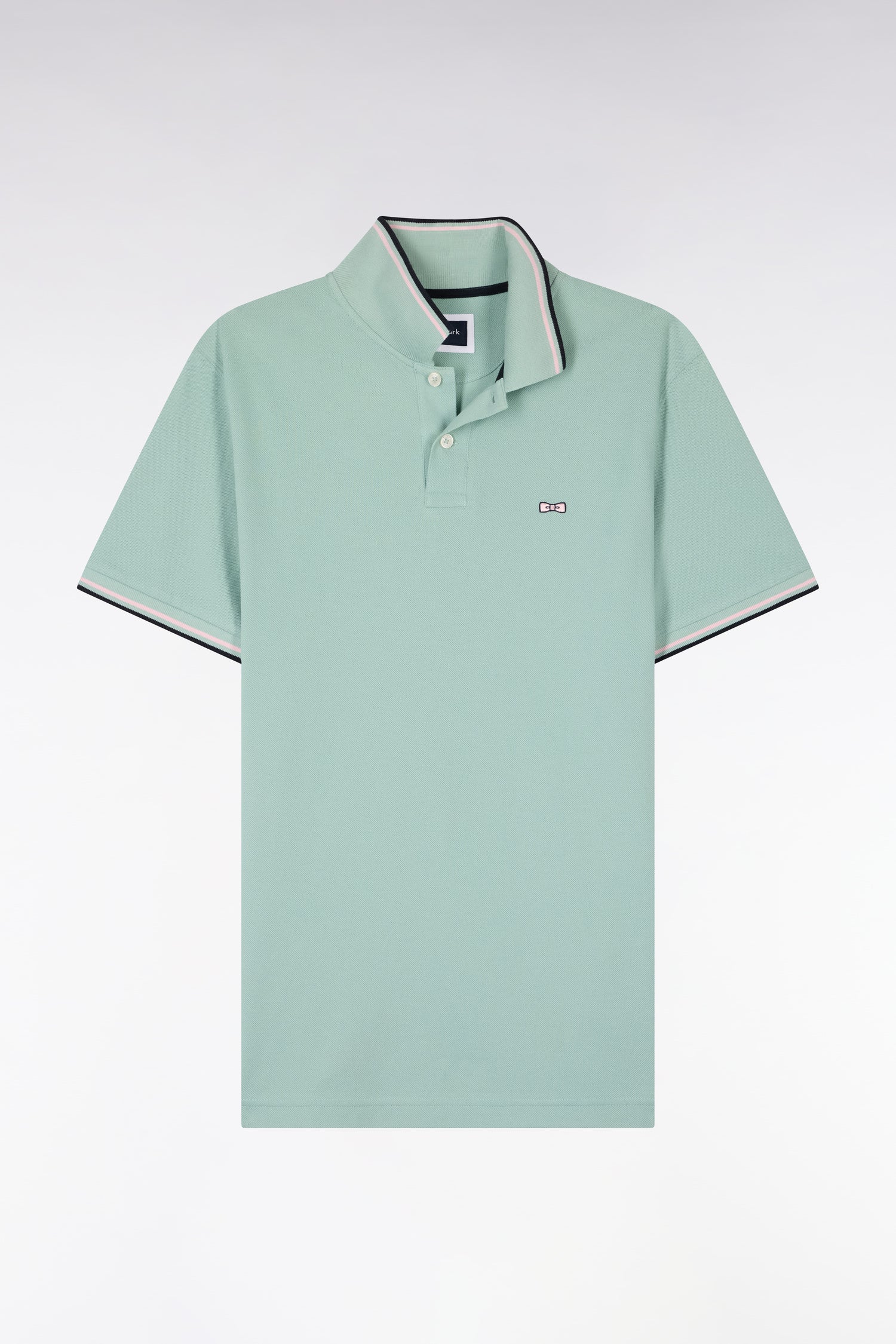 Polo à manches courtes en coton vert d'eau EDEN PARK