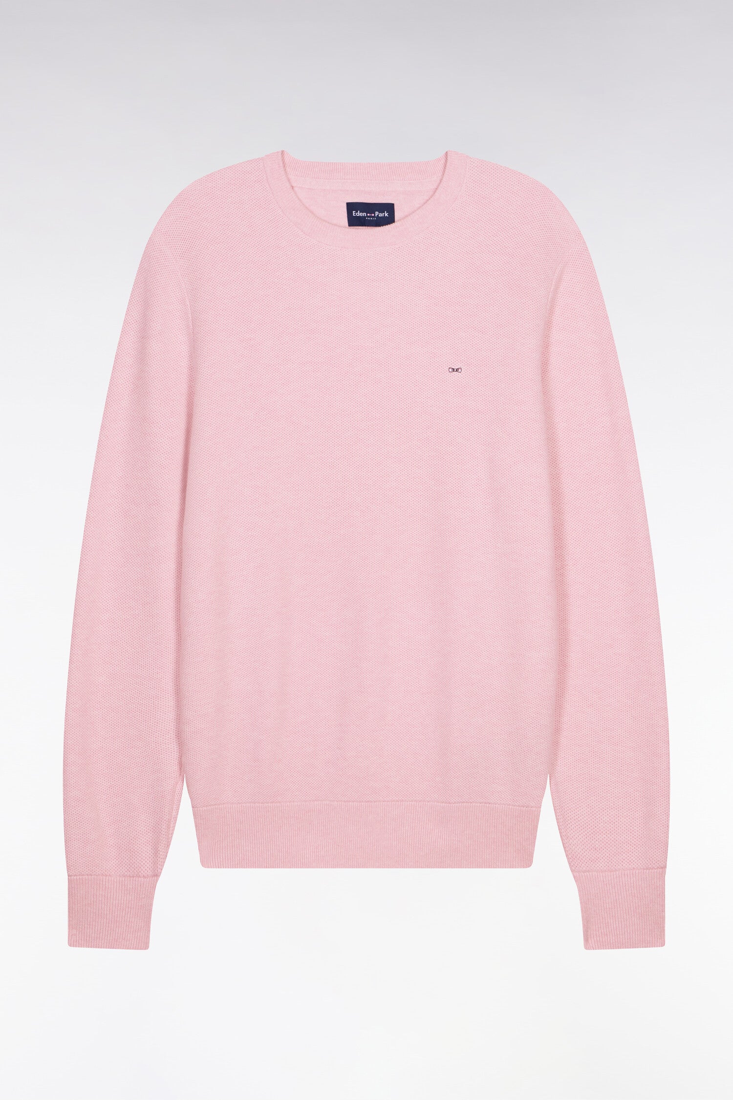 Pull col rond en coton rose EDEN PARK