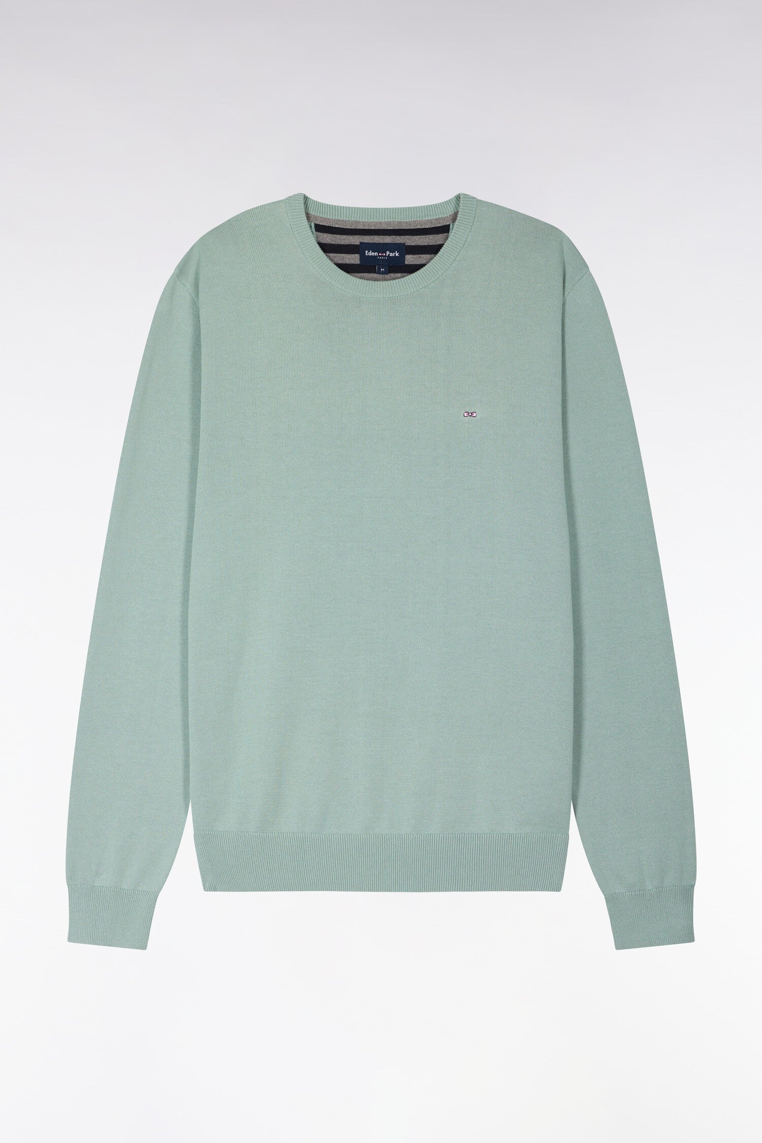 Pull col rond en coton vert EDEN PARK