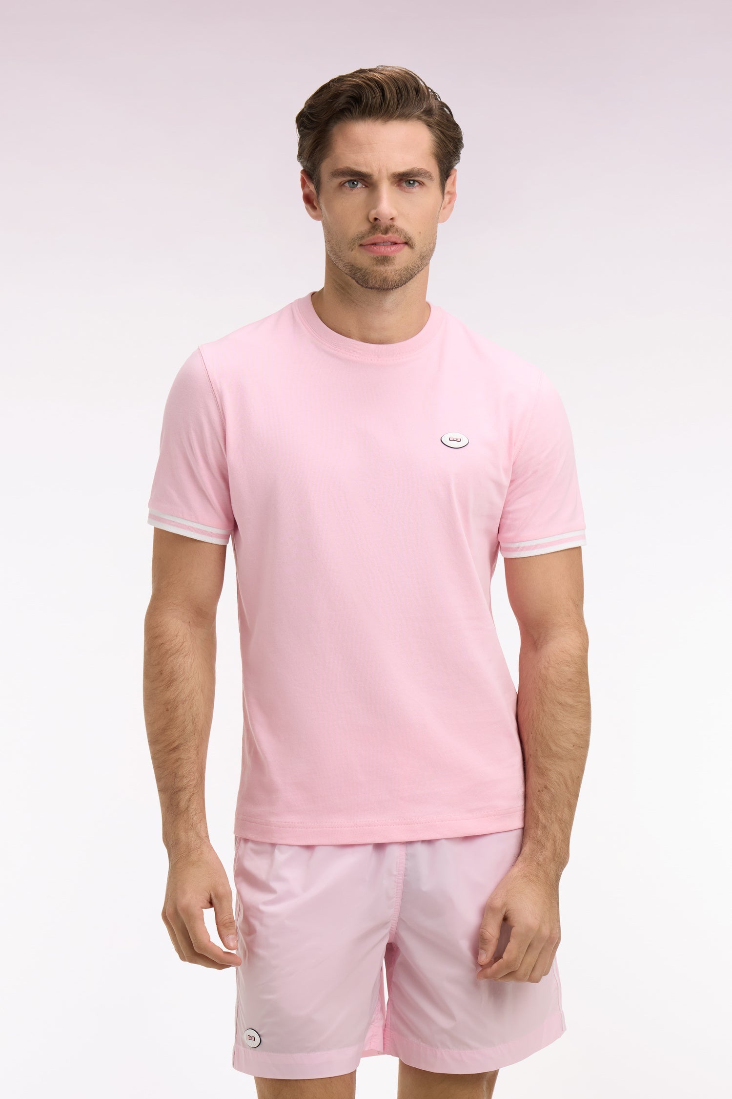 T-shirt à manches courtes en coton rose EDEN PARK