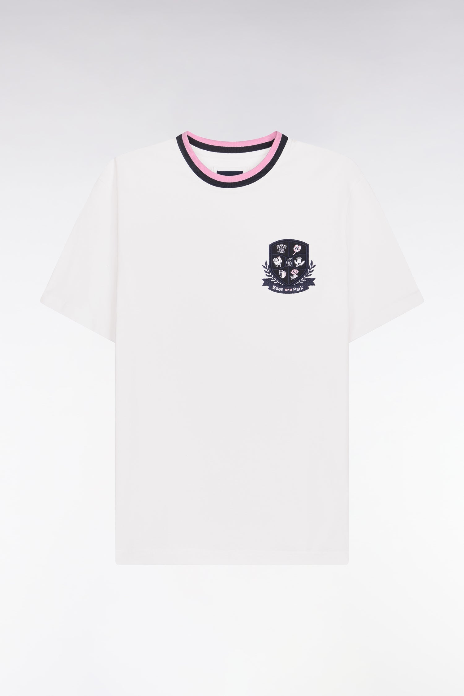 T-shirt à manches courtes en coton blanc écusson 6 Nations EDEN PARK