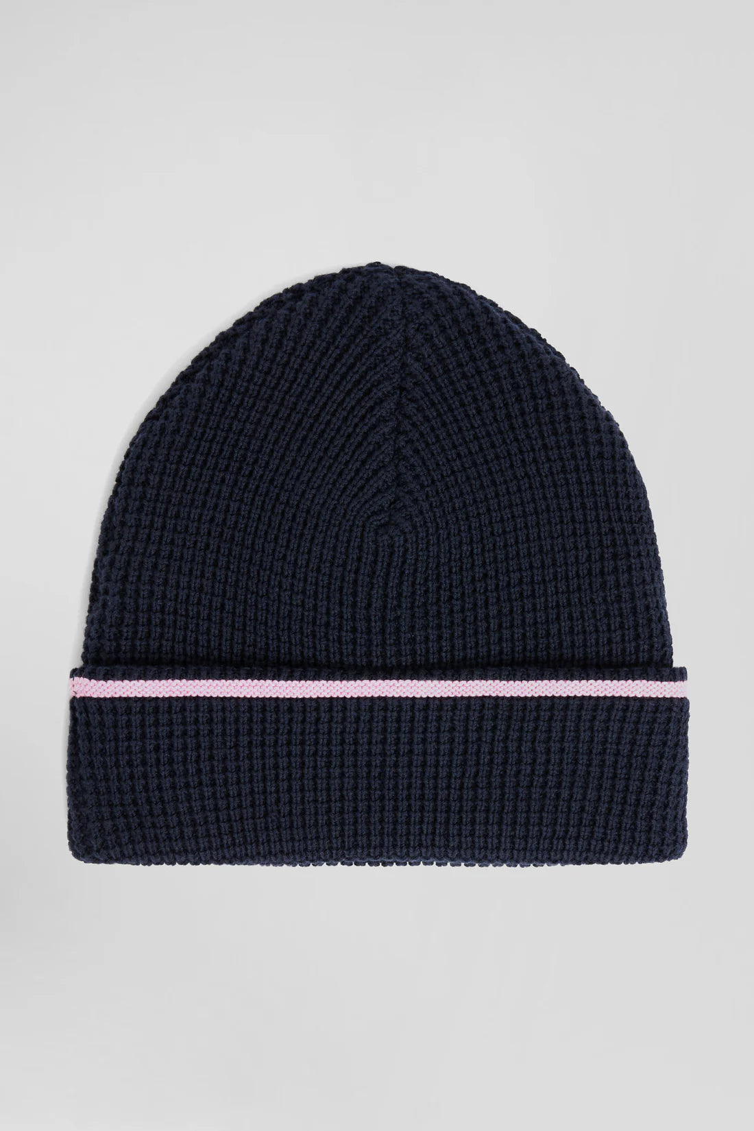 Bonnet en coton bleu marine détails roses EDEN PARK