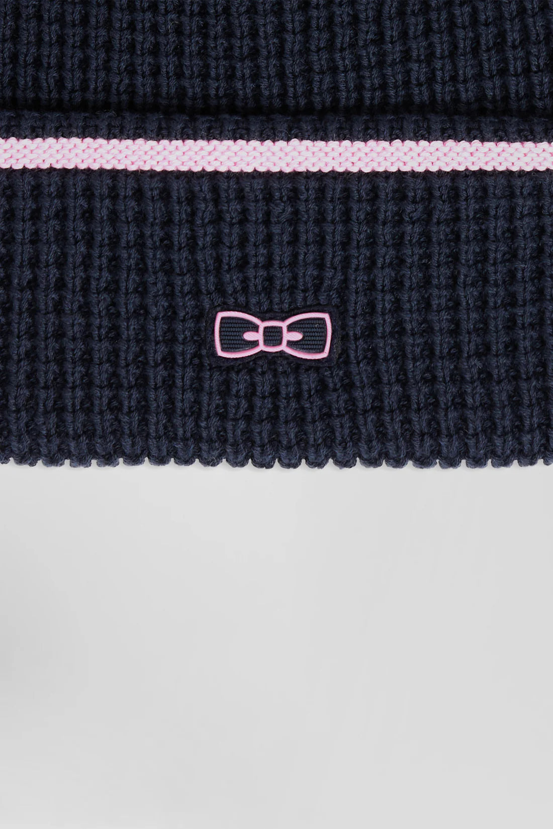 Bonnet en coton bleu marine détails roses EDEN PARK