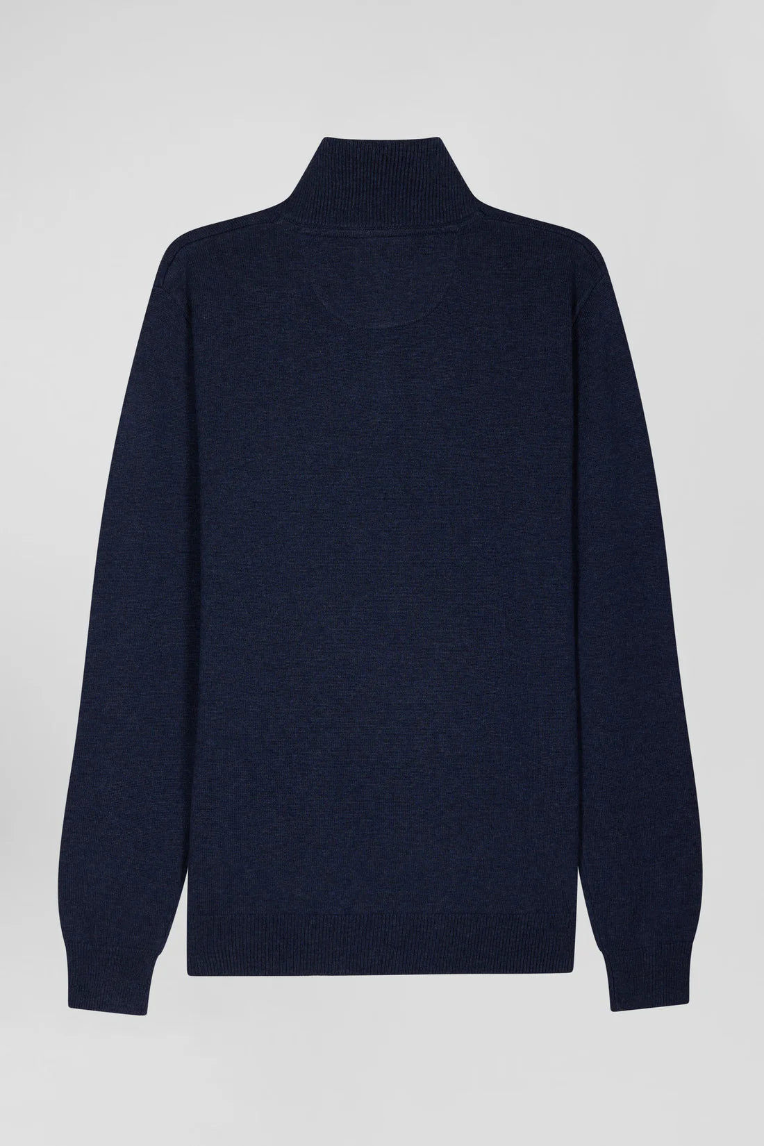 Pull col camionneur zippé en laine et coton bleu foncé EDEN PARK