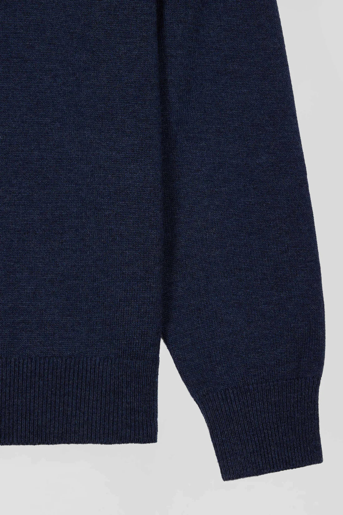 Pull col camionneur zippé en laine et coton bleu foncé EDEN PARK