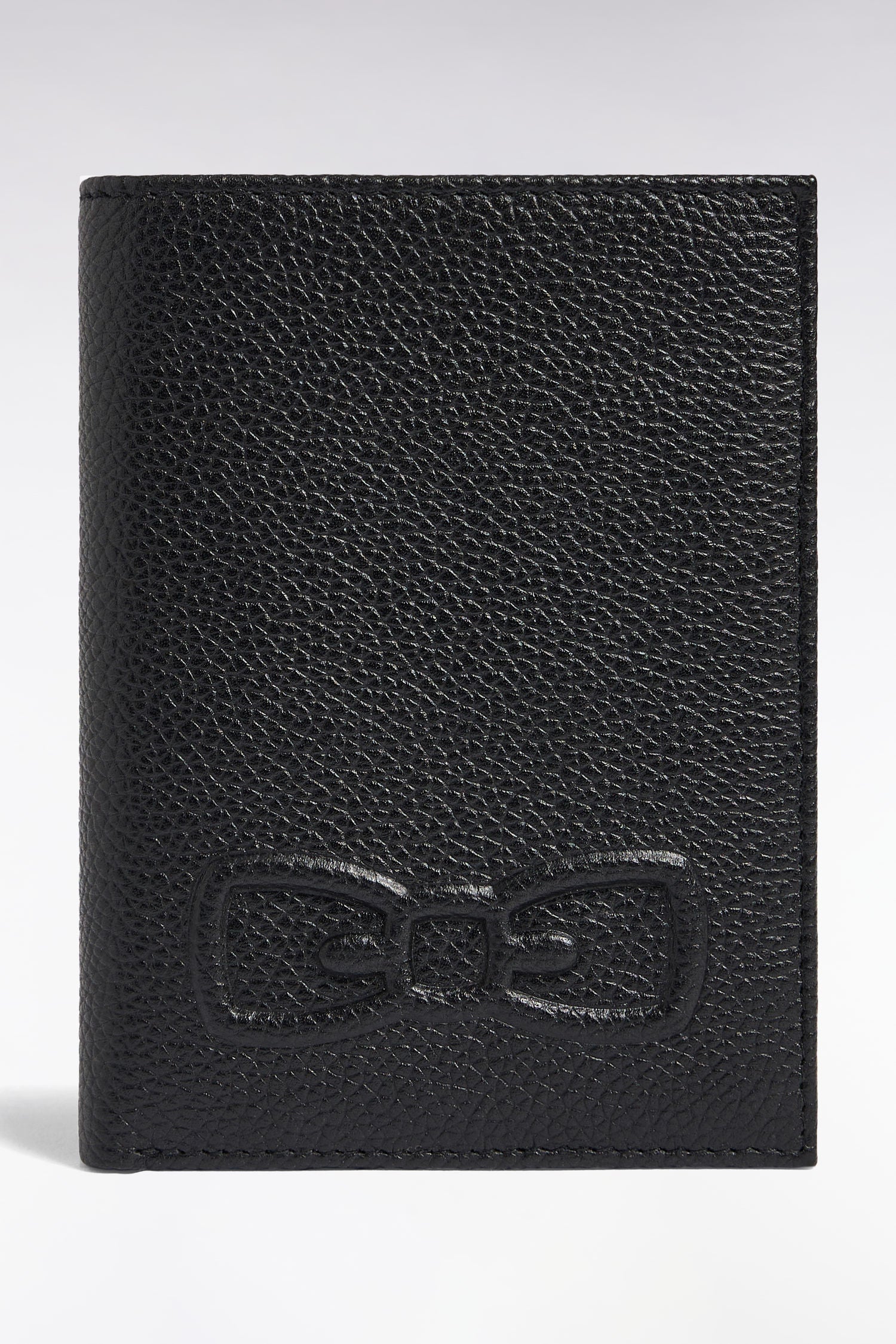 Portefeuille format français en cuir grainé noir EDEN PARK