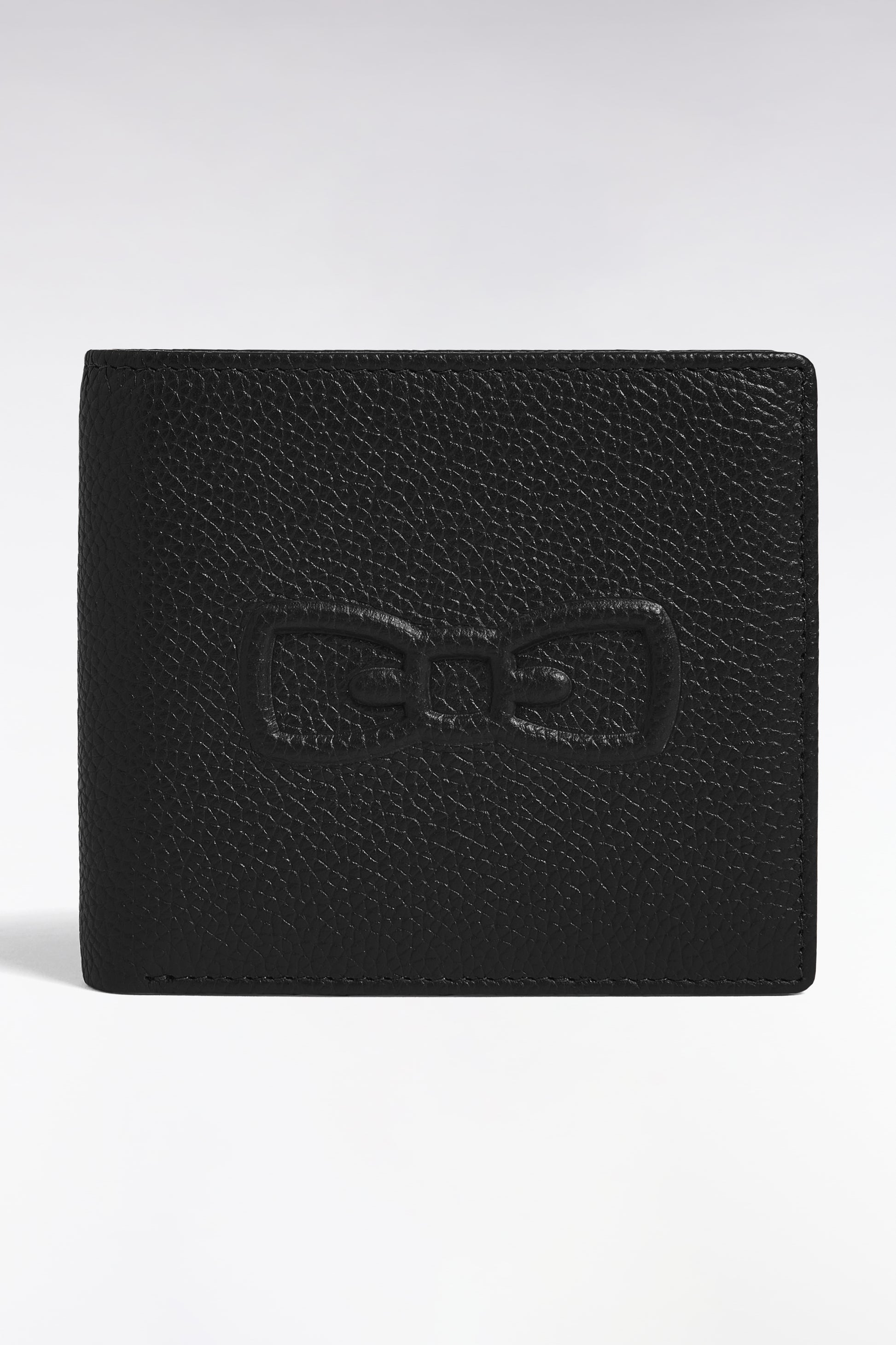 Portefeuille format italien en cuir grainé noir EDEN PARK