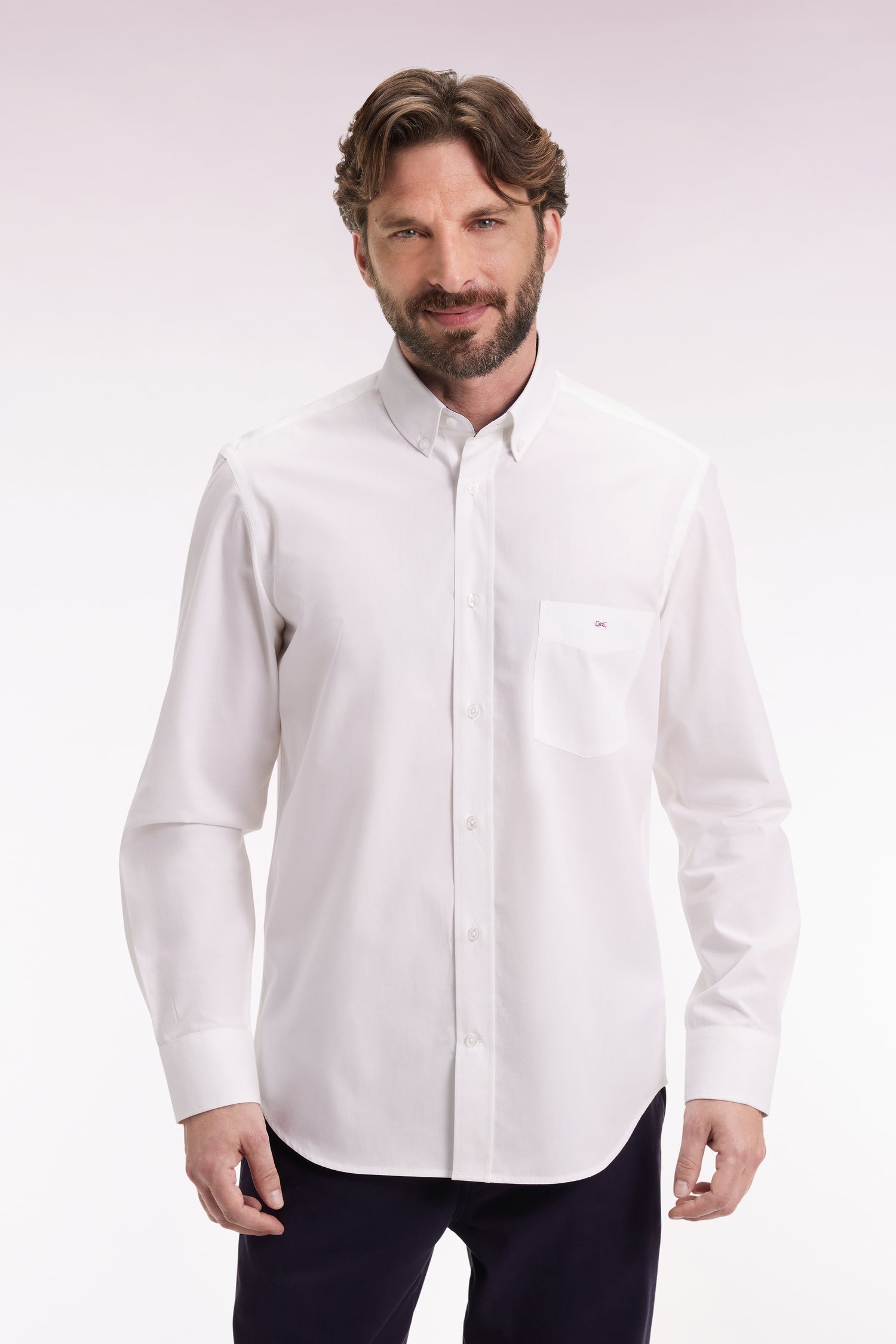Chemise en coton blanc à coudière imprimées coupe regular EDEN PARK