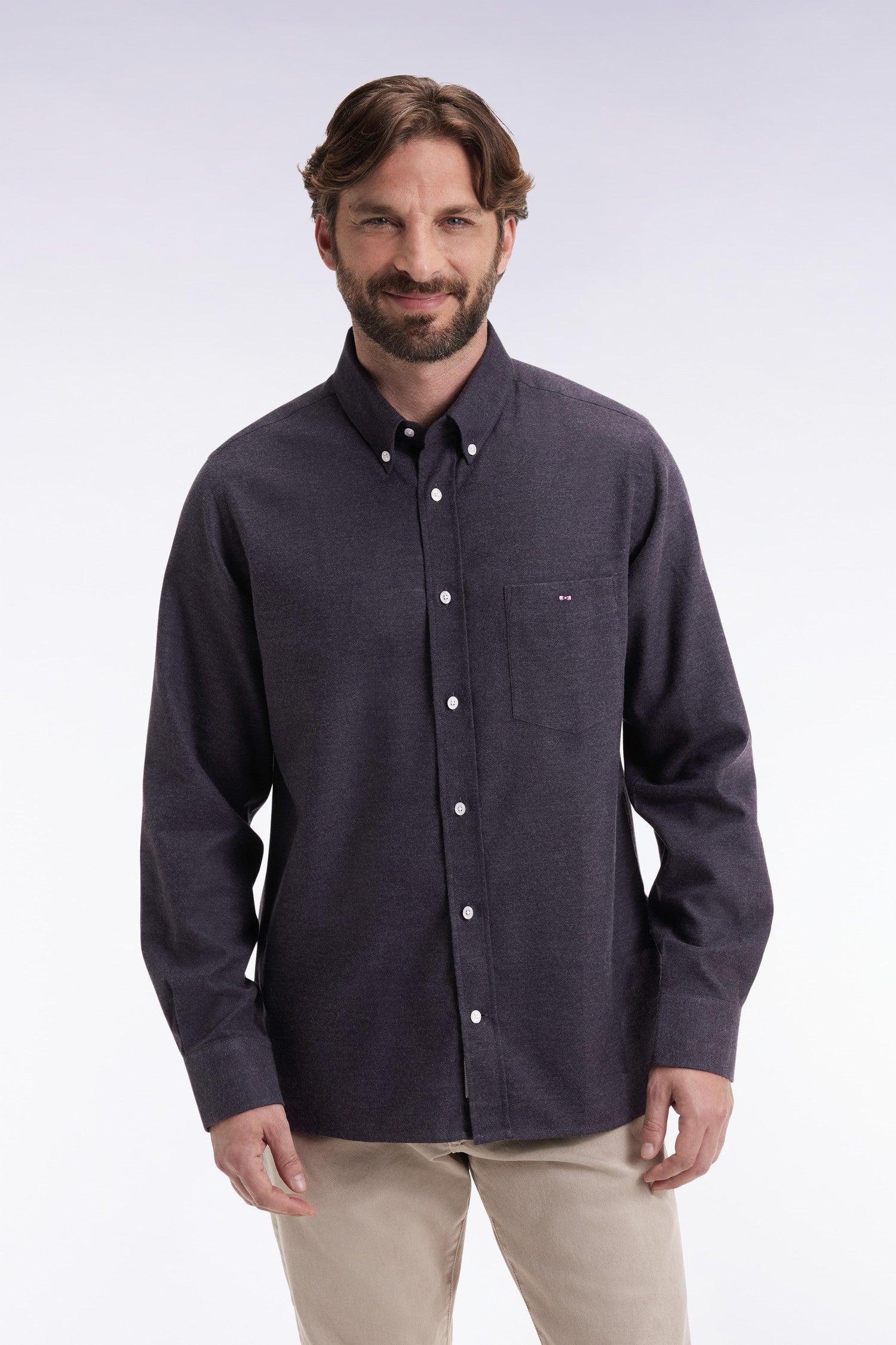 Chemise en flanelle gris foncé EDEN PARK