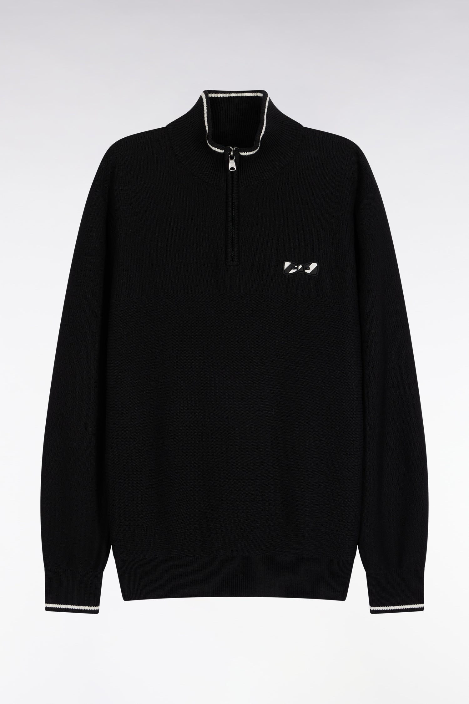 Pull col camionneur en coton noir nœud papillon EDEN PARK