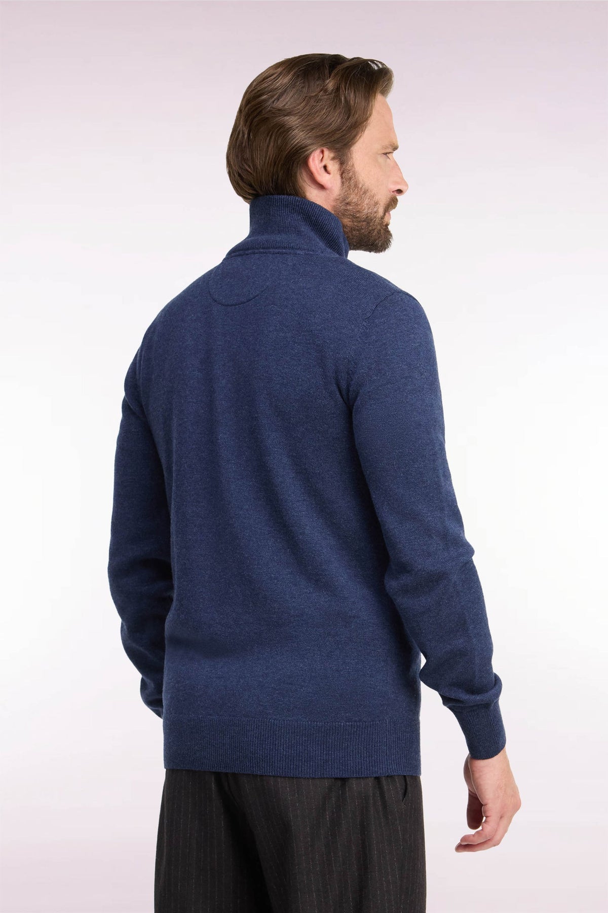 Cardigan col montant zippé bleu Eden Park