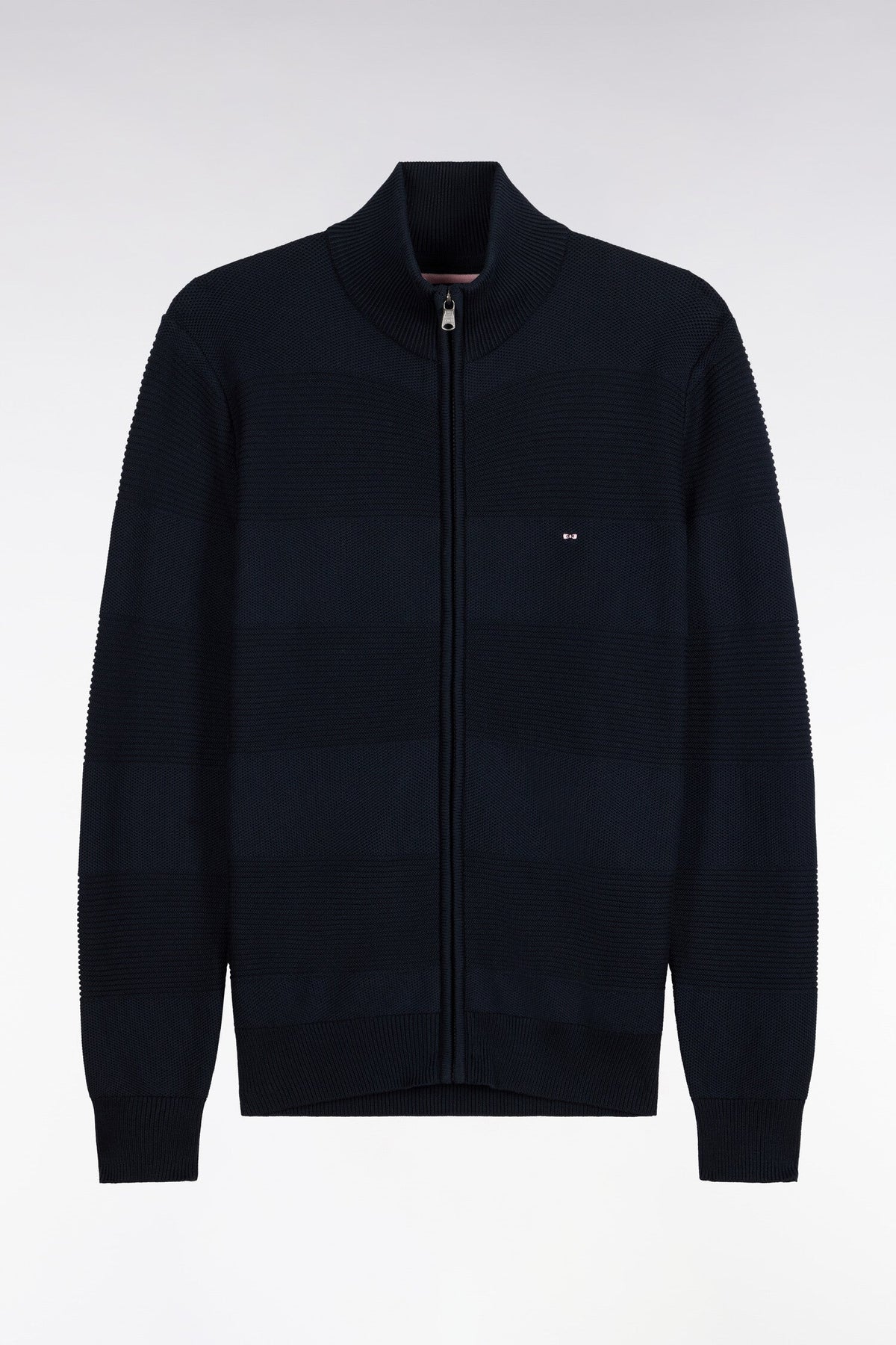 Cardigan zipper en jersey & effet rayures ton sur ton Eden Park