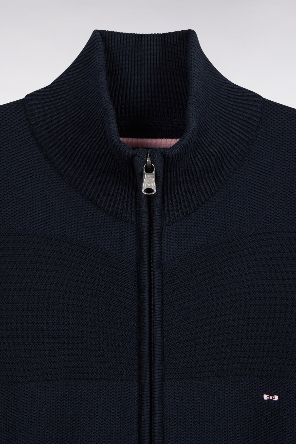 Cardigan zipper en jersey & effet rayures ton sur ton Eden Park