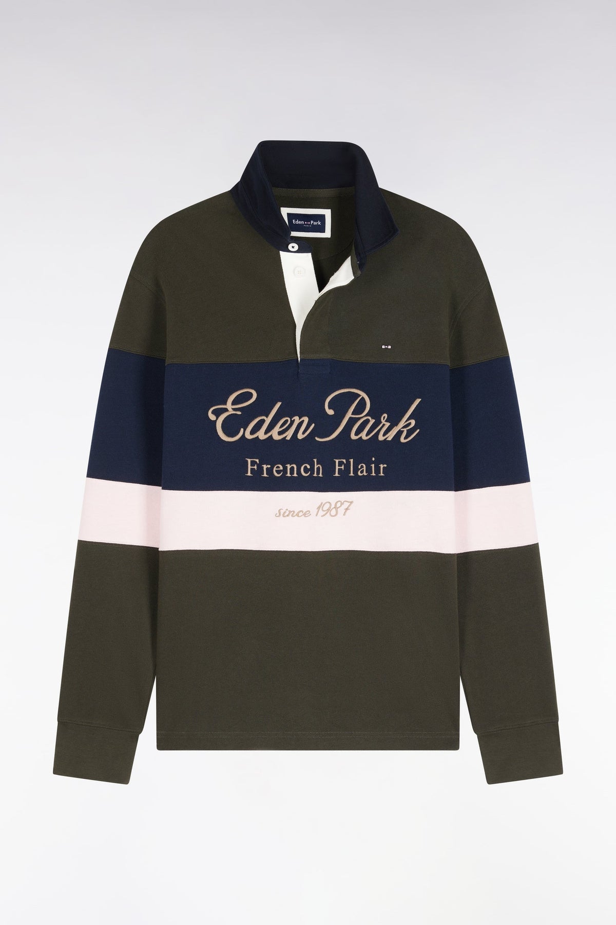 Maillot rugby chic en coton épais à bande large Eden Park