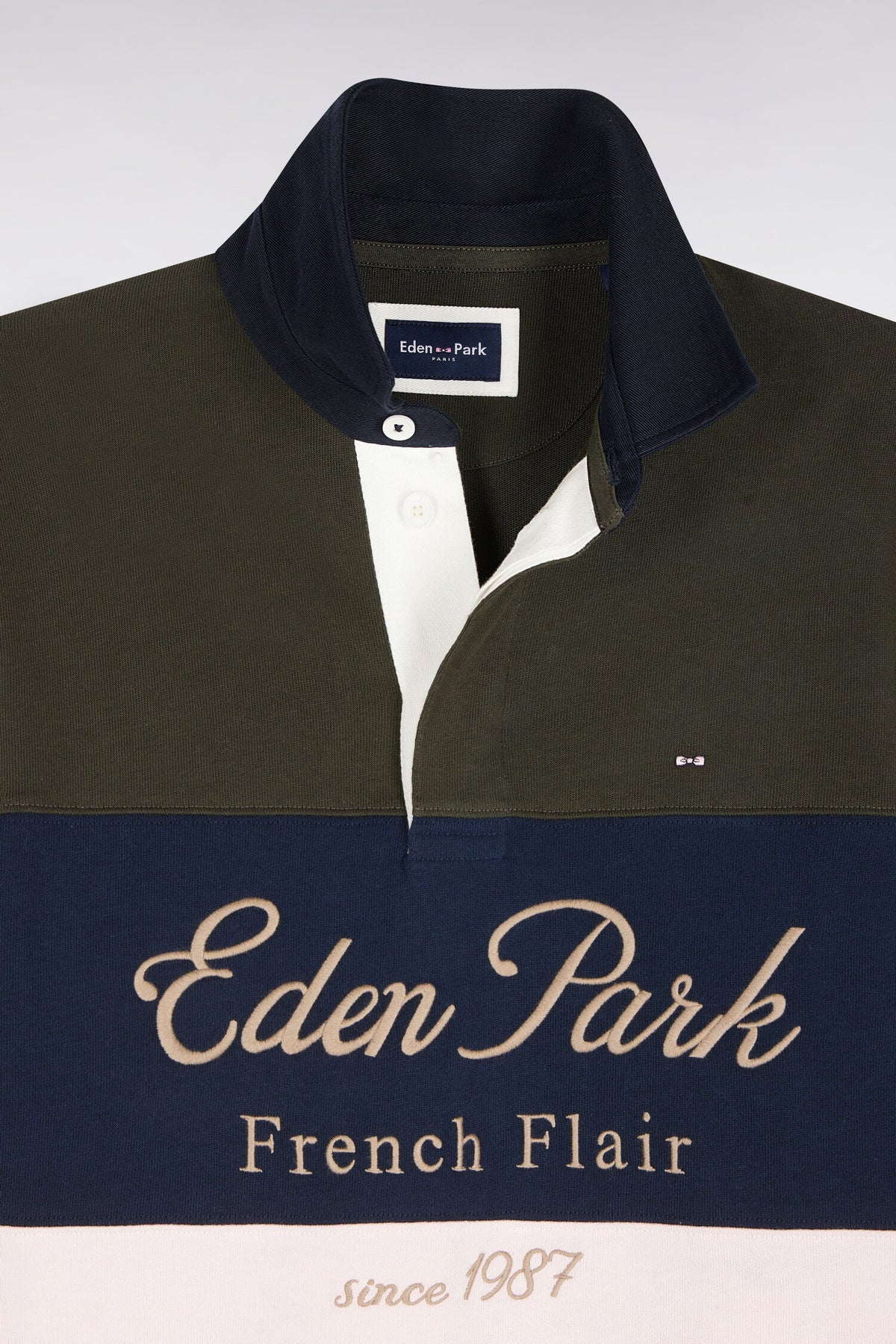 Maillot rugby chic en coton épais à bande large Eden Park