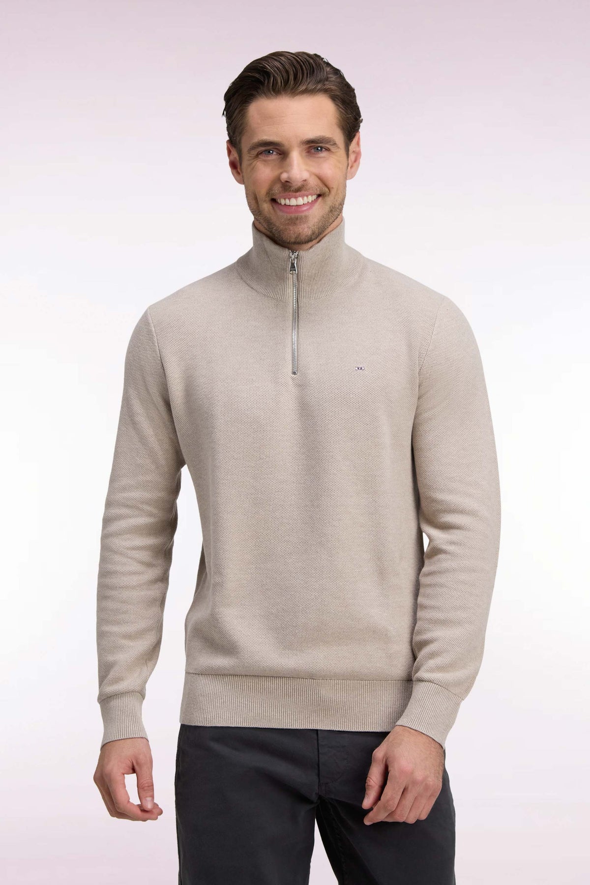 Pull col camionneur en coton beige Eden Park
