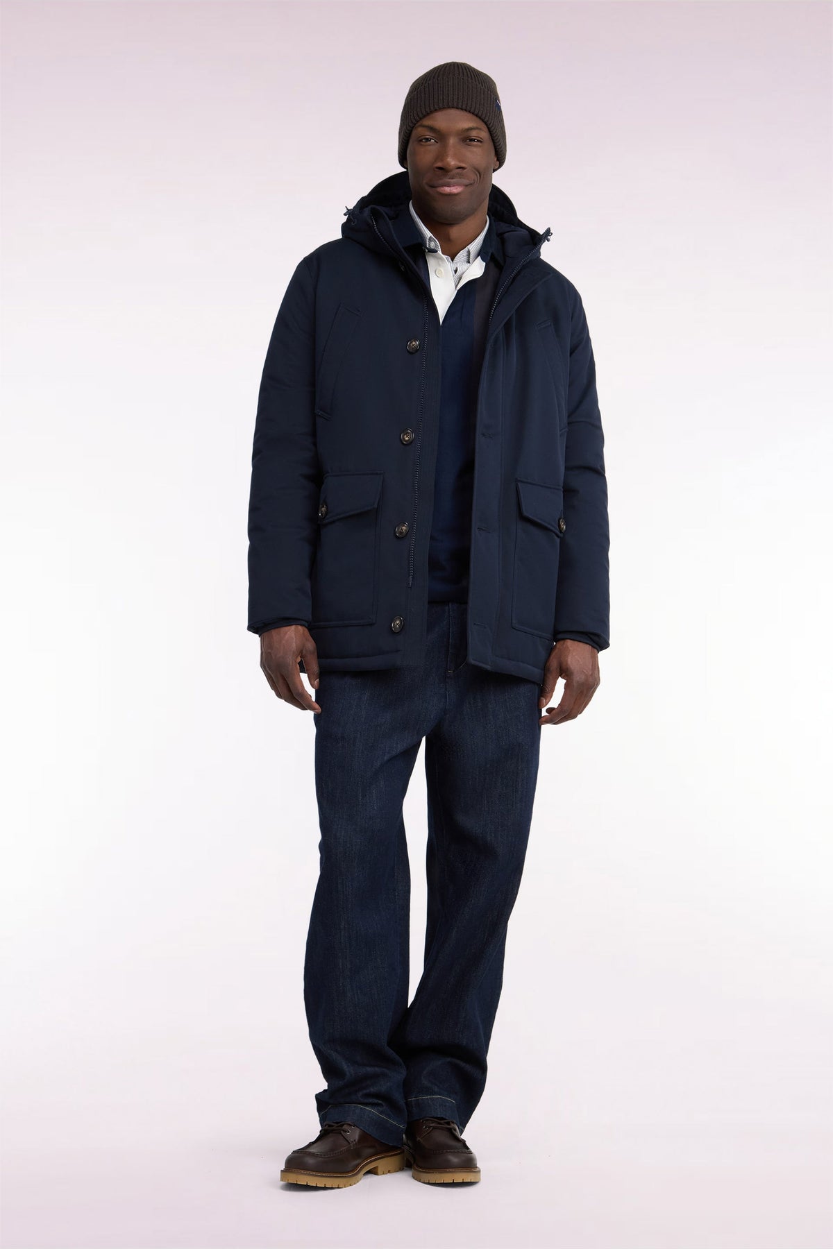 Parka boutonnée marine Eden Park