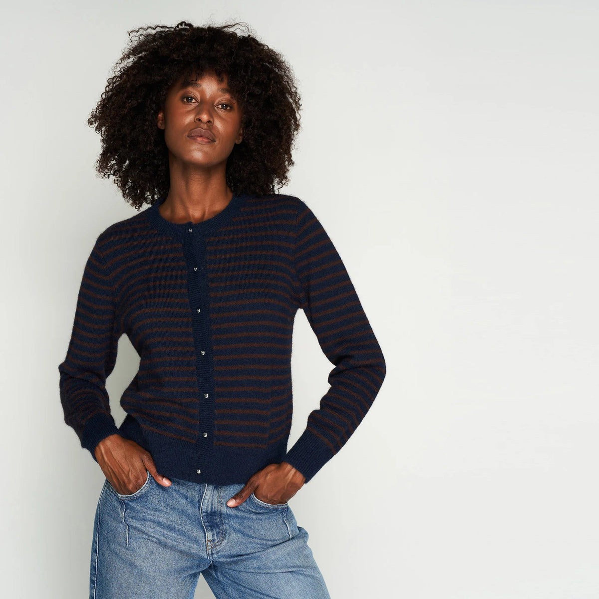 Gilet rayé souple avec laine Green Ice
