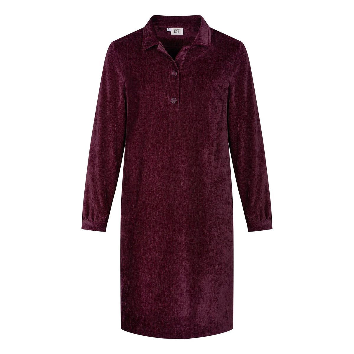 Robe chemisier prune en jersey doux et extensible Green Ice
