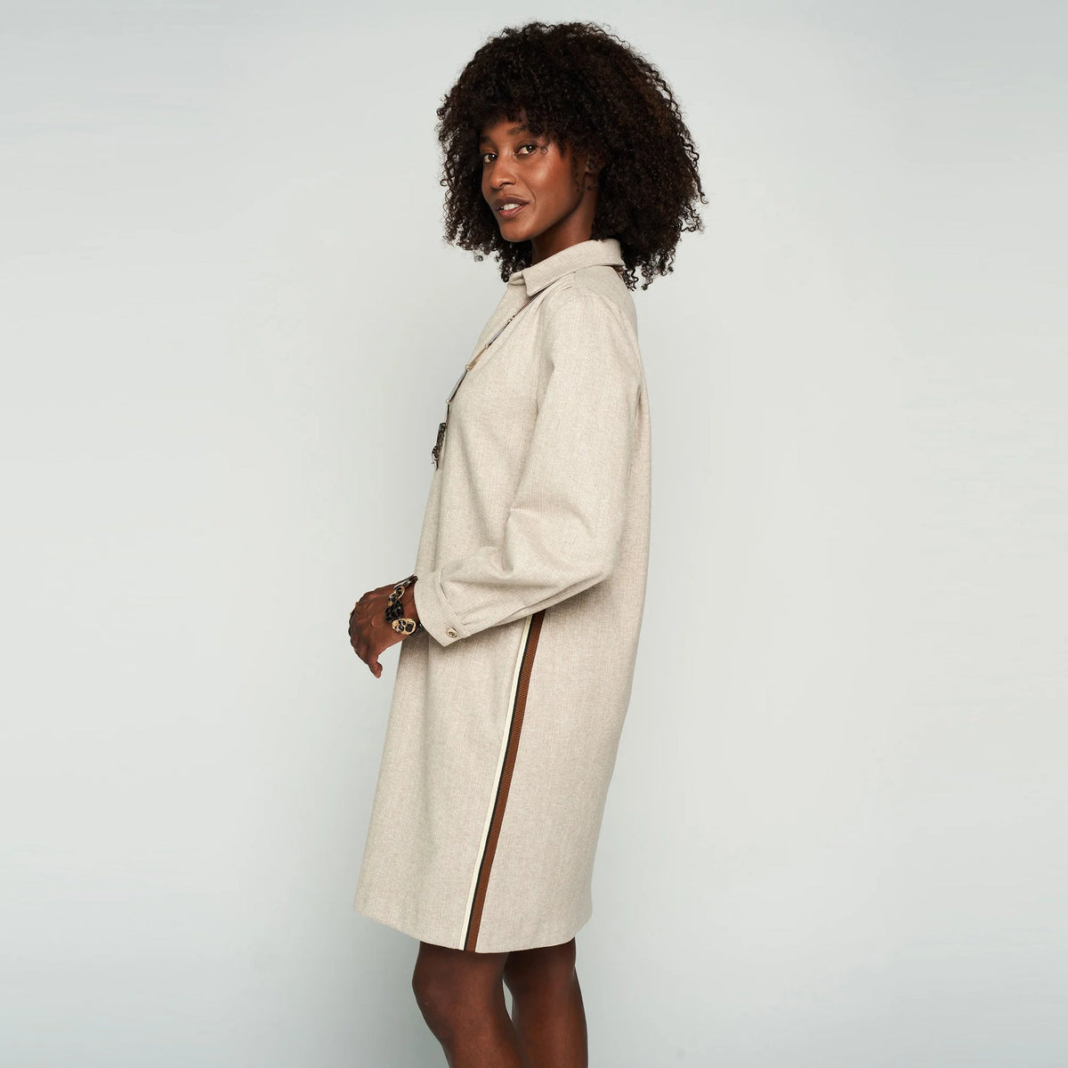 Robe en demi-velours à fines côtes Green Ice