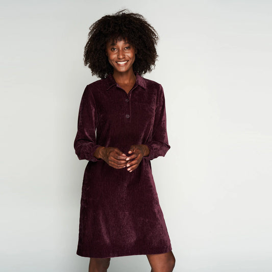 Robe chemisier prune en jersey doux et extensible Green Ice