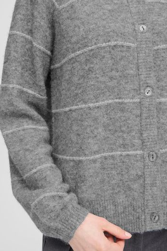 Cardigan gris à rayures FRANSA