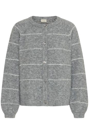 Cardigan gris à rayures FRANSA