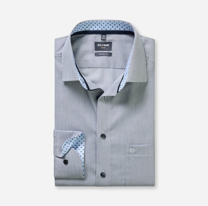 Chemise fines rayures ciel OLYMP