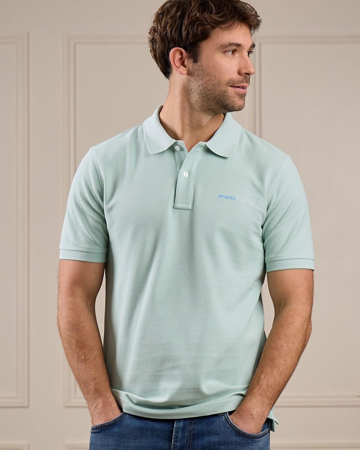 Polo bleu minéral MISE AU GREEN