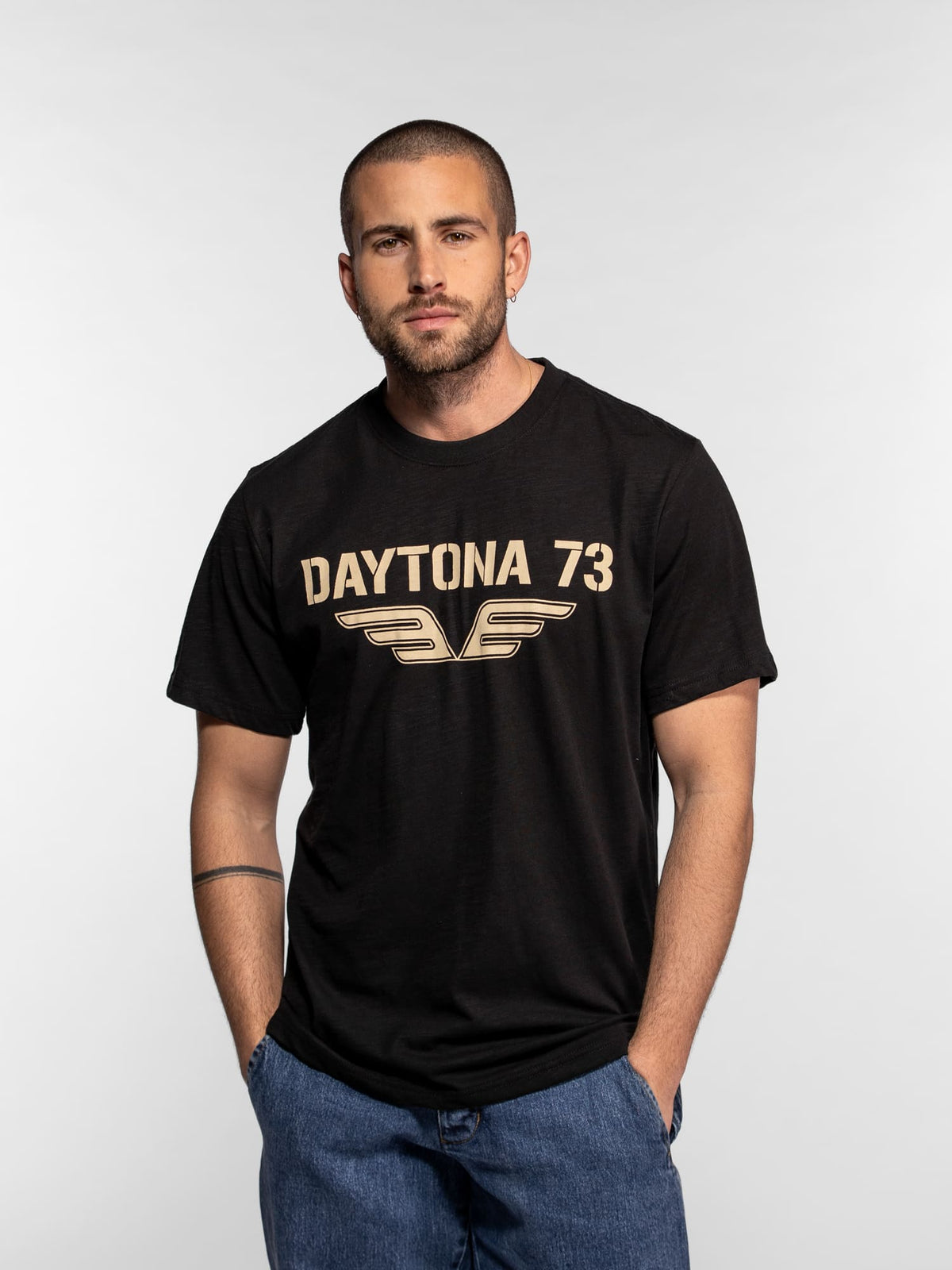 T-shirt noir daytona 73