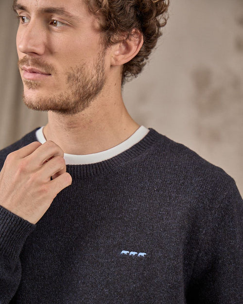 Pull col rond marine Mise au Green
