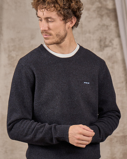 Pull col rond marine Mise au Green