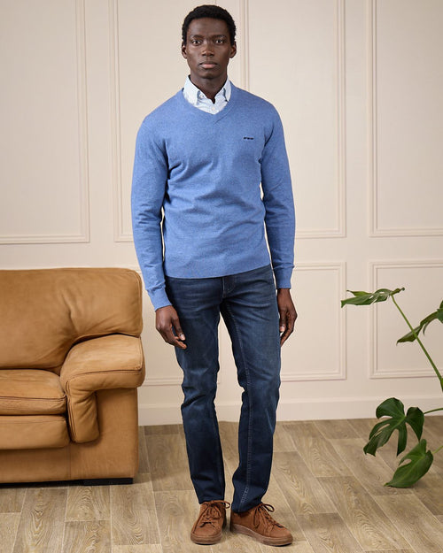 Pull col V Mise au Green
