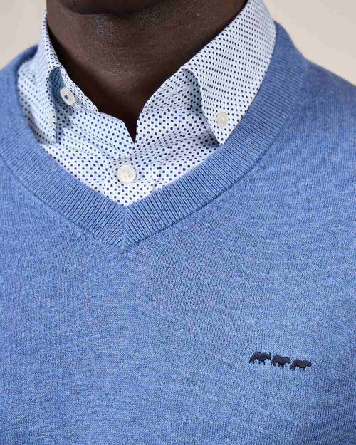 Pull col V Mise au Green