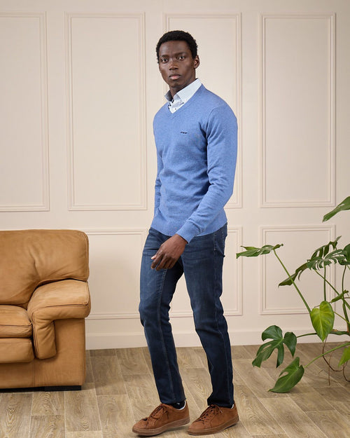 Pull col V Mise au Green