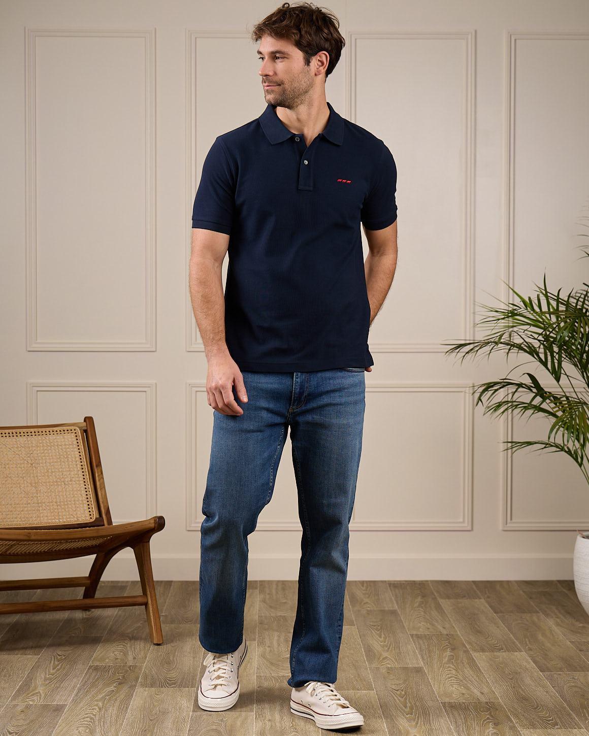 Polo bleu marine MISE AU GREEN