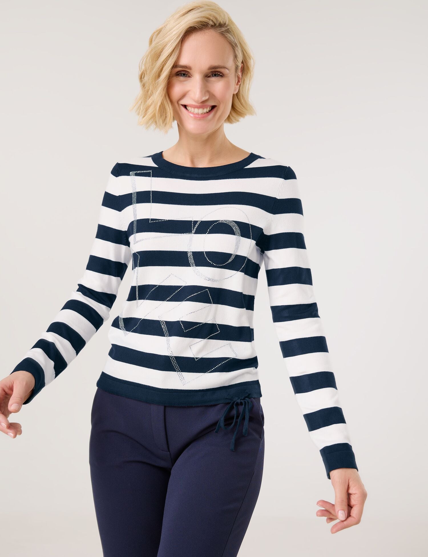 Pull rayé avec pierres décoratives GERRY WEBER