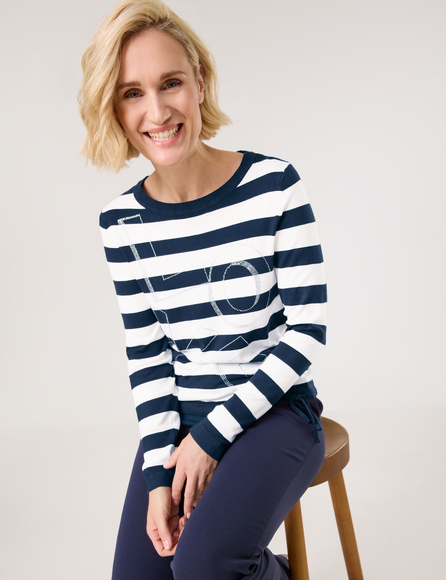 Pull rayé avec pierres décoratives GERRY WEBER